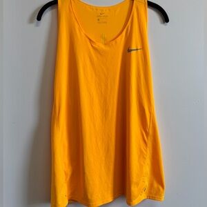 Nike Dri-Fit Yellow Running stank Top Size Large Athletic Sleeveless